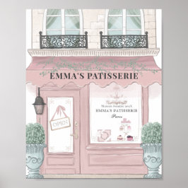 Póster Cafetería francesa Panadería Patisserie de fondo r