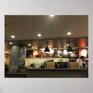 Póster Cafetería Interior Counter Cafe
