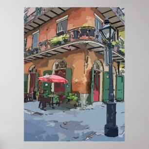 Póster Cafetería Pirates Alley, Nueva Orleans