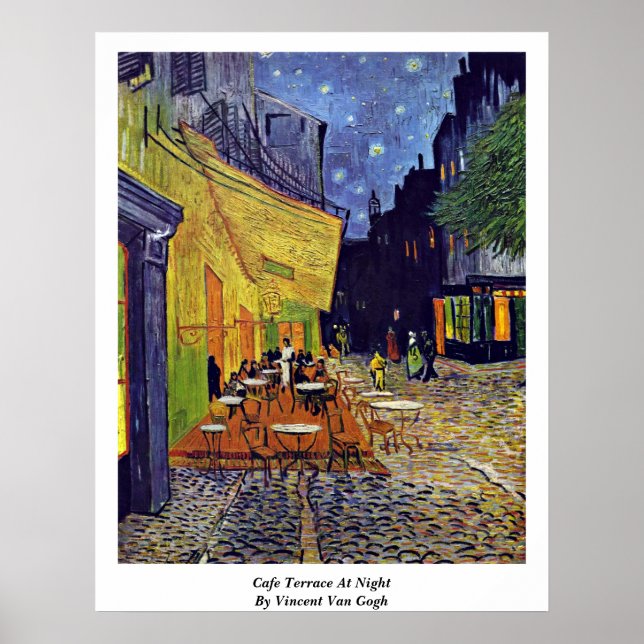 Póster Cafetería Por La Noche De Vincent Van Gogh (Frente)