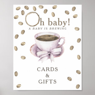 Póster Cafetería que prepara ducha para bebés Tarjetas y 