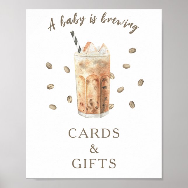 Póster Cafetería que prepara ducha para bebés Tarjetas y  (Frente)