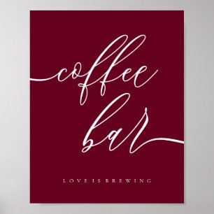 Póster Cafetería Simple Burgundy