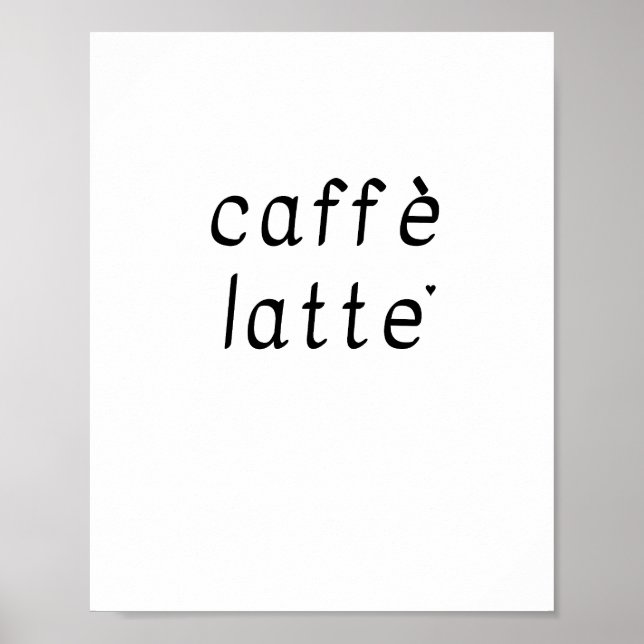 Póster Caffè latte - minimalistic typography poster (Frente)