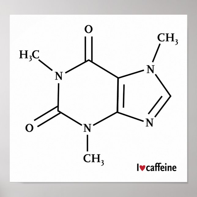 Póster Caffeine molécula Poster (Frente)