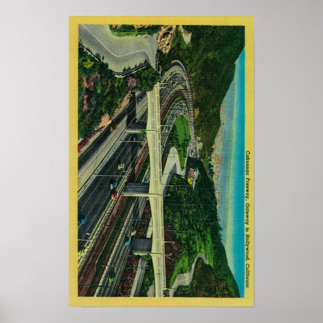 Póster Cahuenga Freeway, Gateway to Hollywood (Frente)