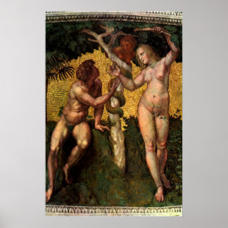 Póster Caída - Adán y Eva de Raphael Sanzio