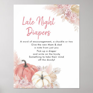 Póster Caída bohemia en el pañuelo nocturno de calabaza