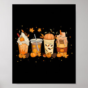 Póster Caída Café Calabaza Spice Latte Capuchino Cálido C