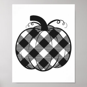 Póster Caída Calabaza Cute Acción de Gracias Plai de Búfa