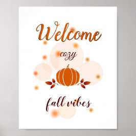 Póster caída caprichoso vibración naranja calabaza