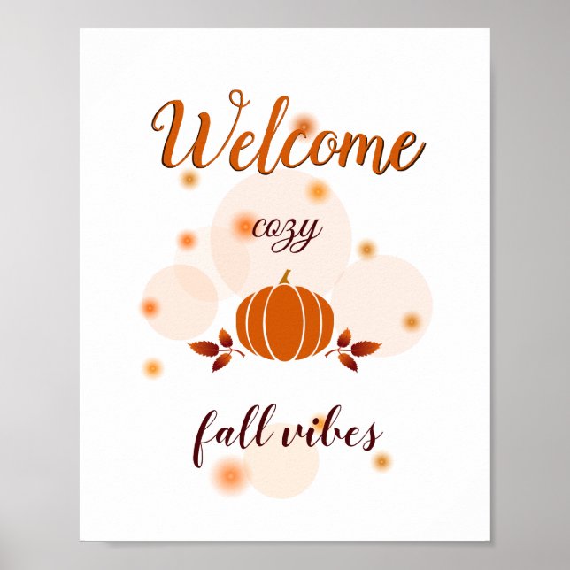 Póster caída caprichoso vibración naranja calabaza (Frente)
