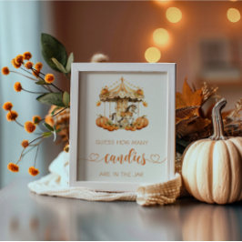 Póster Caída Carrusel bebé calabaza adivina cuántos caram
