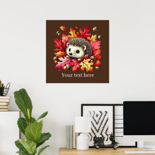 Póster Caída Cuta Hedgehog estacional