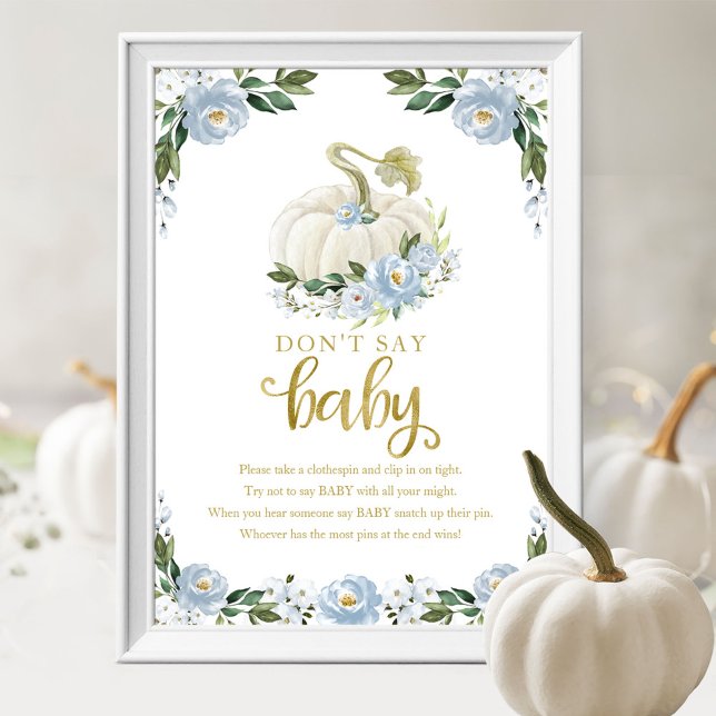 Póster Caída de calabaza Baby Shower no diga Rótulo de be (Subido por el creador)