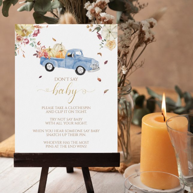 Póster Caída de calabaza Baby Shower no diga Rótulo de ju (Subido por el creador)