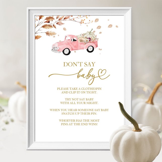 Póster Caída de calabaza Baby Shower no diga Rótulo de ju (Subido por el creador)