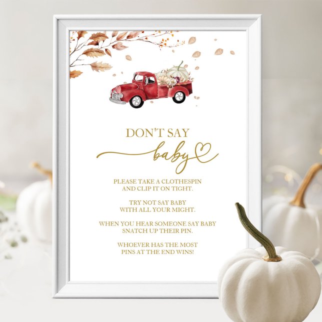 Póster Caída de calabaza Baby Shower no diga Rótulo de ju (Subido por el creador)
