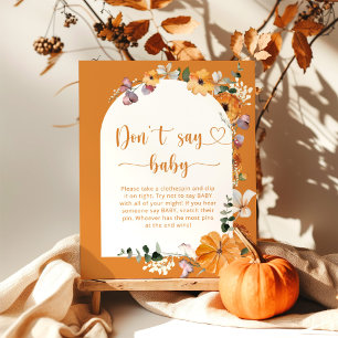 Póster Caída de calabaza pequeña No digas Poster bebé