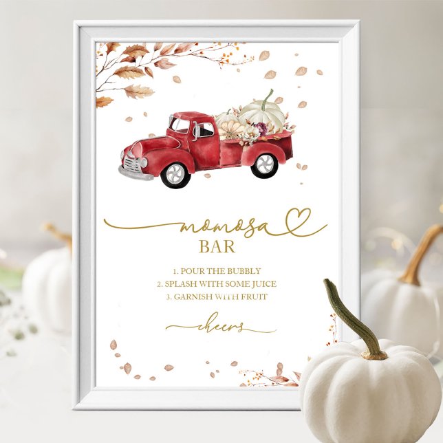 Póster Caída de calabaza Rótulo Baby Shower MOMosa Bar (Subido por el creador)