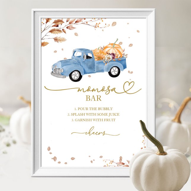 Póster Caída de calabaza Rótulo Baby Shower MOMosa Bar (Subido por el creador)