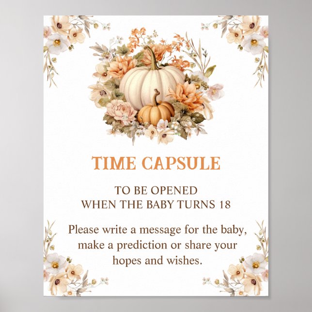 Póster Caída de calabaza Rótulo de la cápsula de tiempo d (Frente)
