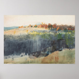 Póster Caída de la acuarela de Winslow Homer en el Valle 