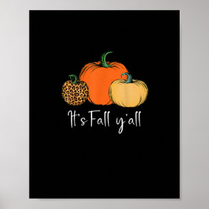 Póster Caída de la Calabaza de Halloween Día de Acción de