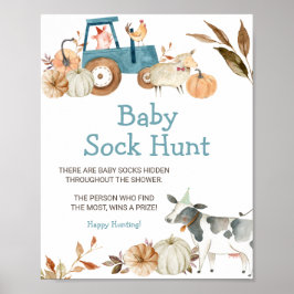 Póster Caída de la Calabaza Granja de Bebé Animal