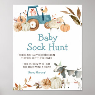 Póster Caída de la Calabaza Granja de Bebé Animal