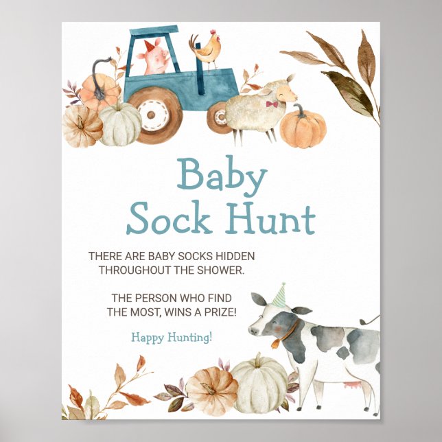 Póster Caída de la Calabaza Granja de Bebé Animal (Frente)