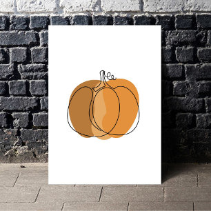 Póster Caída de la Calabaza Mínima Boho