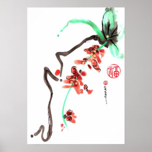 Póster Caída de la flor de primavera