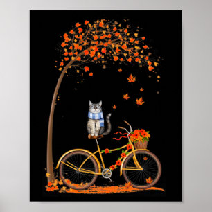 Póster Caída de la hoja de bici de Gato de arce Hola Dive