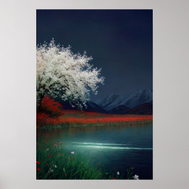 Póster Caída de la noche en el lago