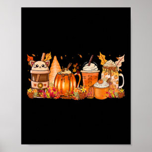 Póster Caída de las especias Café Té caliente otoño cosec
