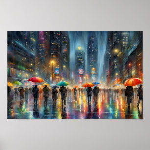 Póster Caída de las lluvias en el centro