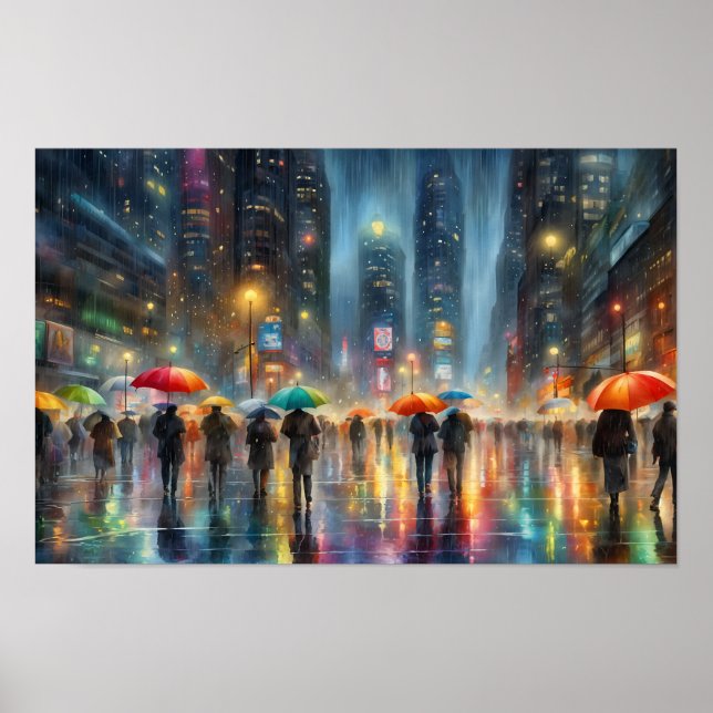 Póster Caída de las lluvias en el centro (Frente)
