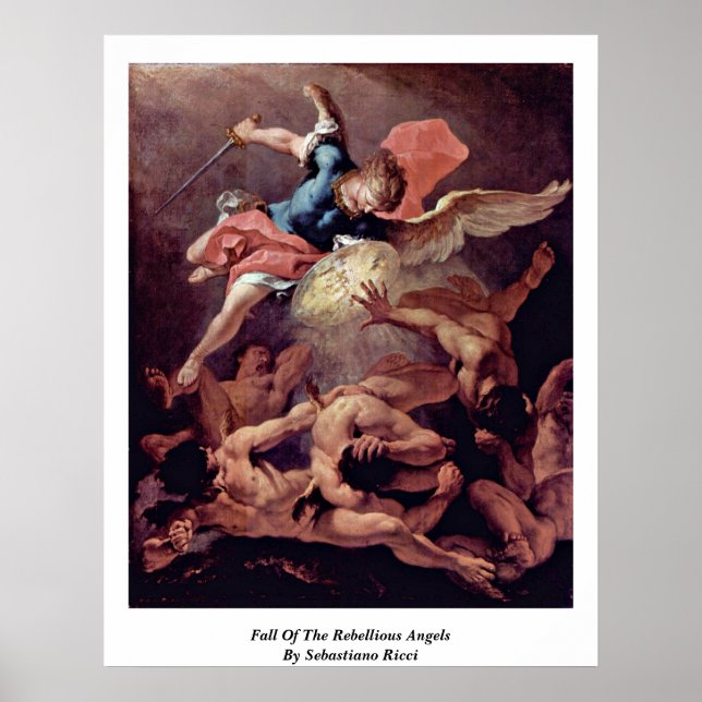 Póster Caída De Los Ángeles Rebeldes Por Sebastiano Ricci (Frente)