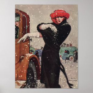 Póster caída de nieve