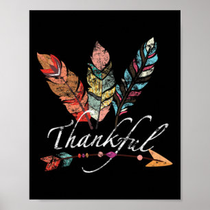 Póster Caída de plumas y flechas de Acción de Gracias - A