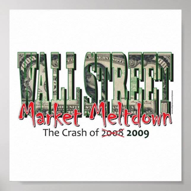 Póster Caída del mercado en Wall Street (Frente)