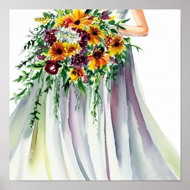 Póster Caída del radiante, Bouquet de cascadas nupciales  (Frente)