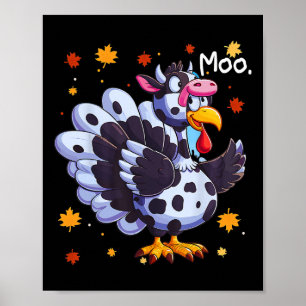 Póster Caída divertida de la cabeza graciosa de la vaca l