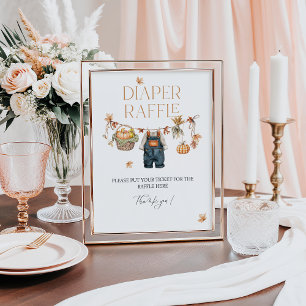 Póster Caída en Baby Shower de la Calabaza del pañal Raff