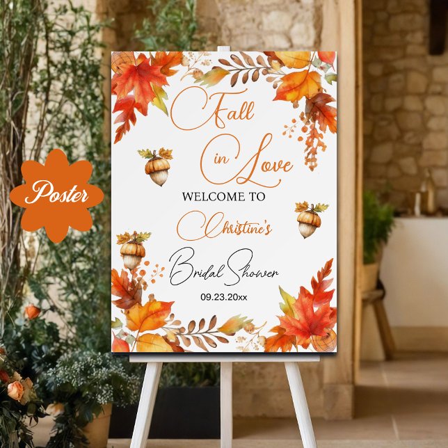 Póster Caída en el amor Boho Floral Bridal Shower bienven (Subido por el creador)