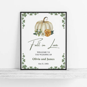 Póster Caída en el amor Calabaza Sabor Bienvenida Boda Ve