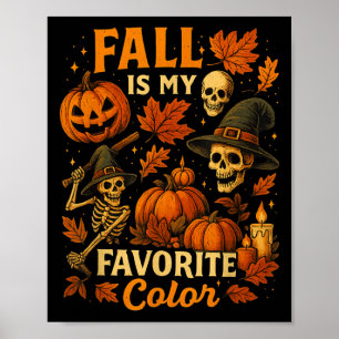Póster Caída Es Mi Color Favorito Divertido Otoño Acogedo