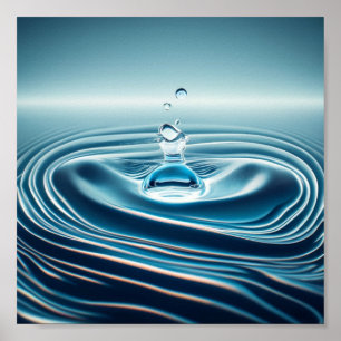 Póster Caída lenta del agua en movimiento