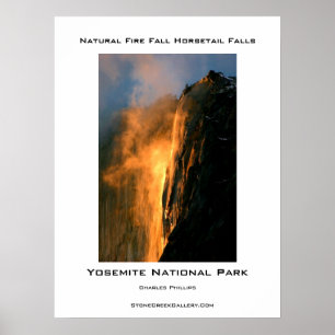 Póster Caída natural del fuego de Yosemite